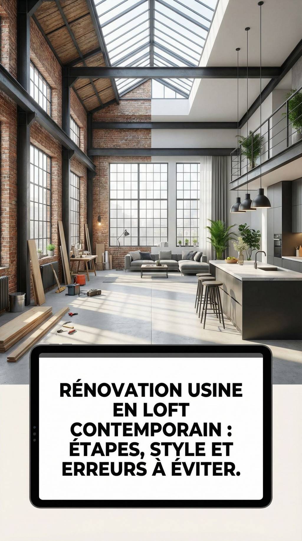 Rénovation usine en loft contemporain : étapes, style et erreurs à éviter